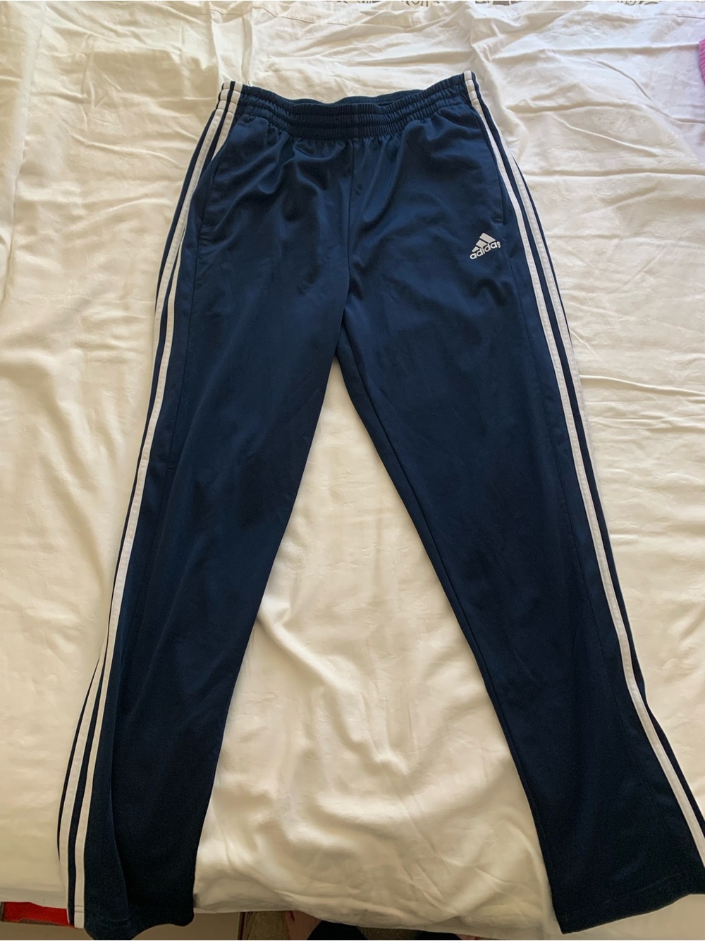 adidas Navy Blue Kids/Youth Joggers with White Three Stripes